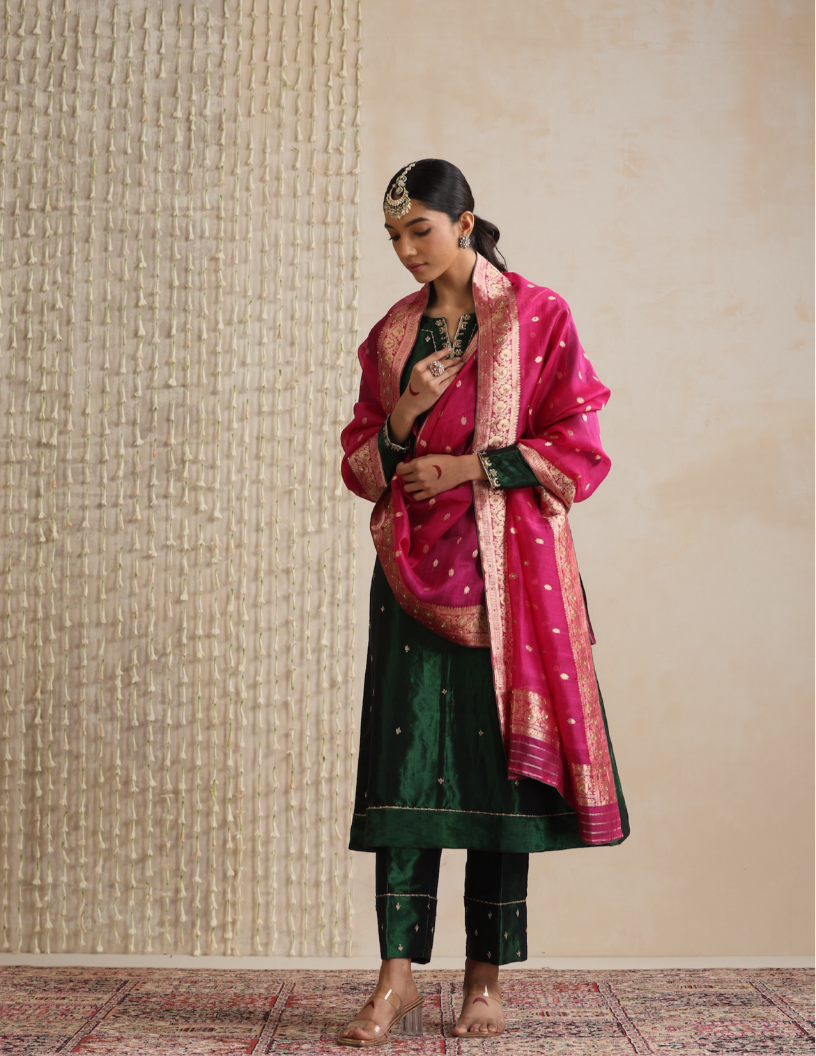 Aakanksha with Organza embroidered dupatta