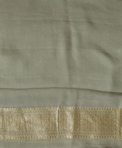 Grey Handwoven Pure Georgette Sari