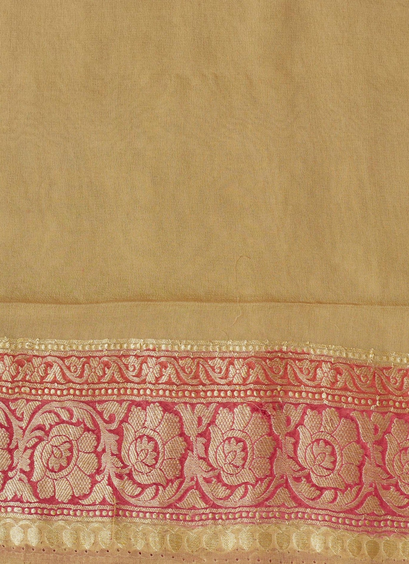 Ivory Handwoven Pure Georgette Sari