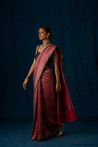 Pink Handwoven Pure Silk Sari with Meenakari