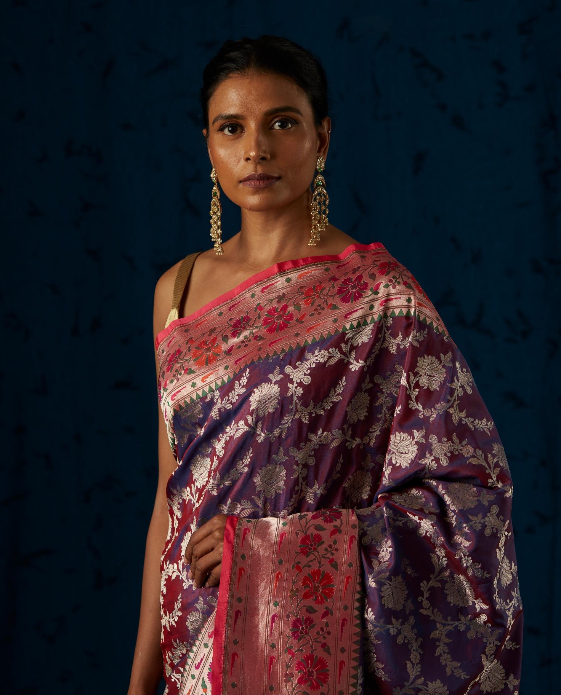 Exlusive Paithani X Banarasi Handwoven Pure Silk Sari
