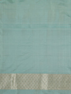 Handwoven Blue Silk Suit Set with Dupatta